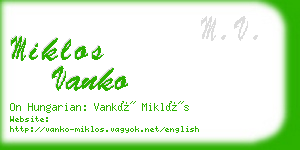 miklos vanko business card